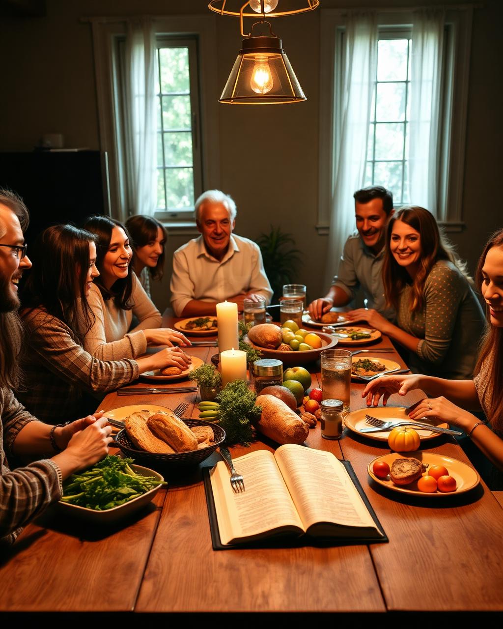 Christians around a wholesome table